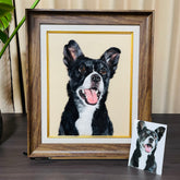 Custom Wool felt pet photo frame portrait | Handmade Memorial Gifts for Pet Lovers