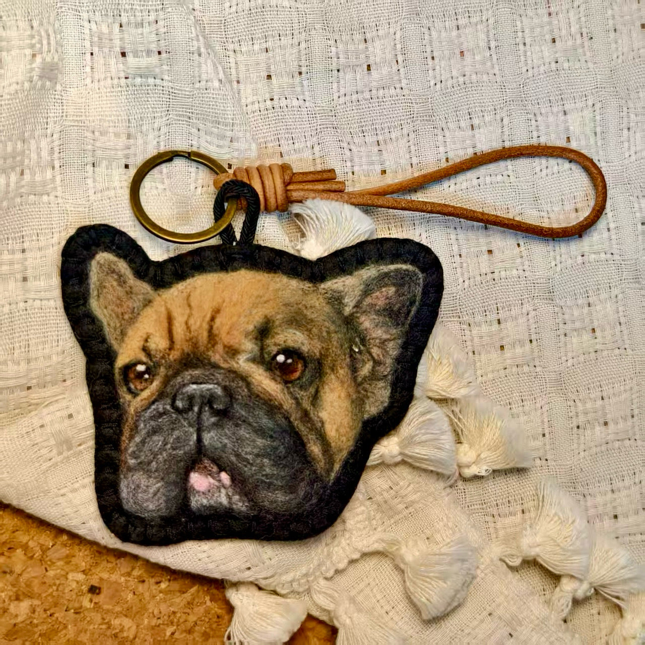 Custom felted wool pet pendant