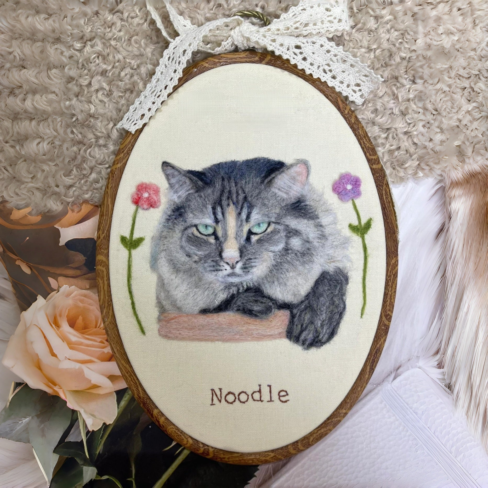 Custom Wool Felted Pet Hoop | Unique Pet Memorial Gifts