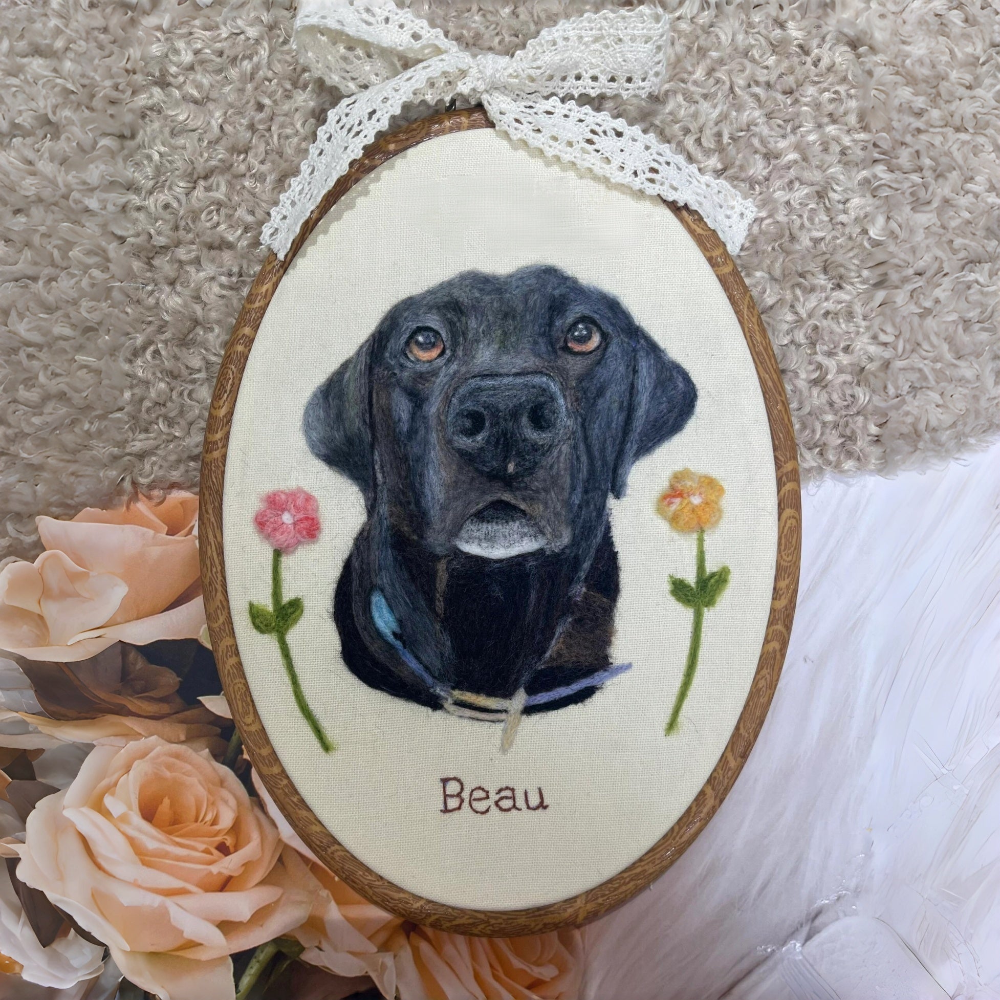 Custom Wool Felted Pet Hoop | Unique Pet Memorial Gifts