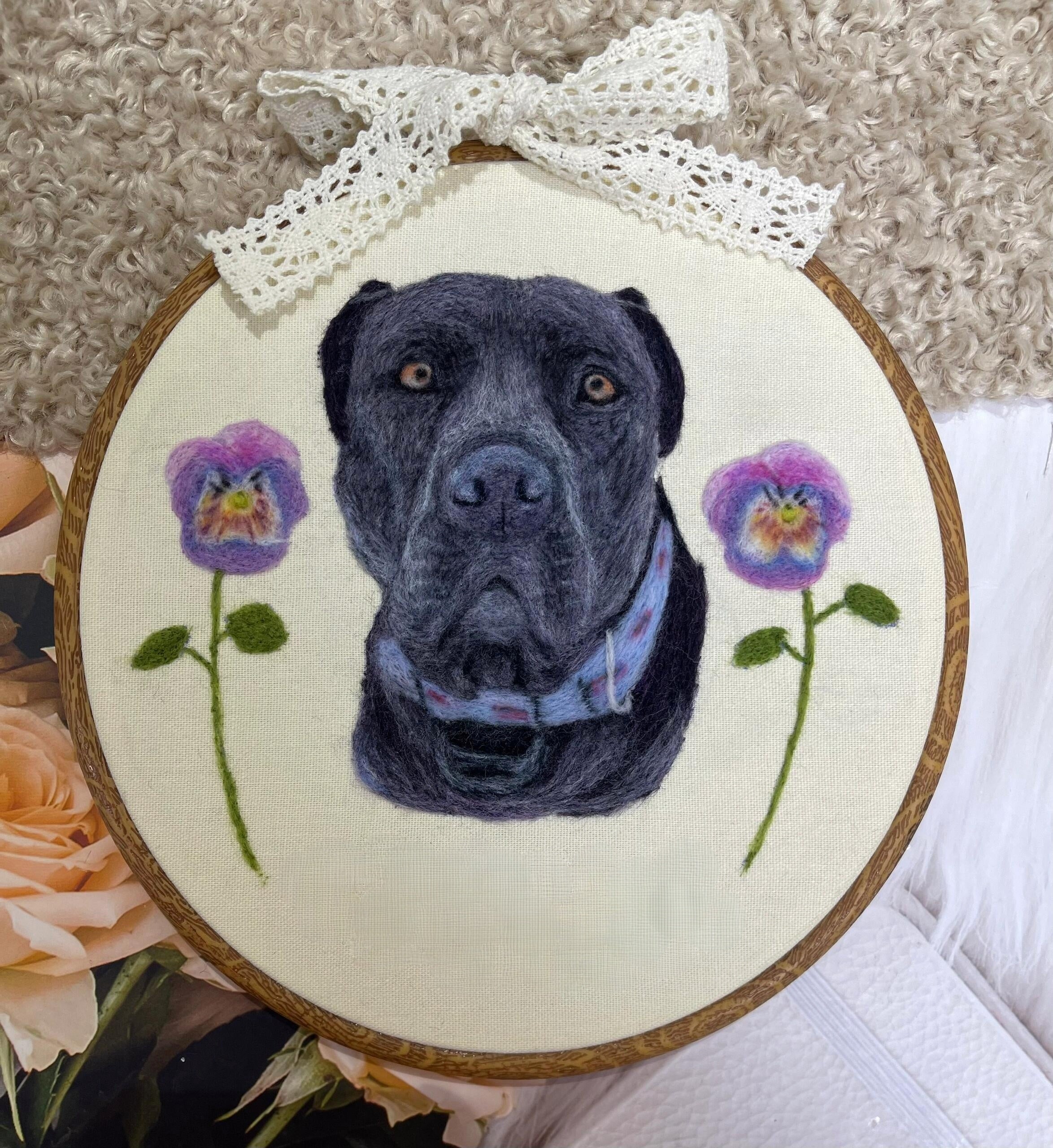 Custom Wool Felted Pet Hoop | Unique Pet Memorial Gifts