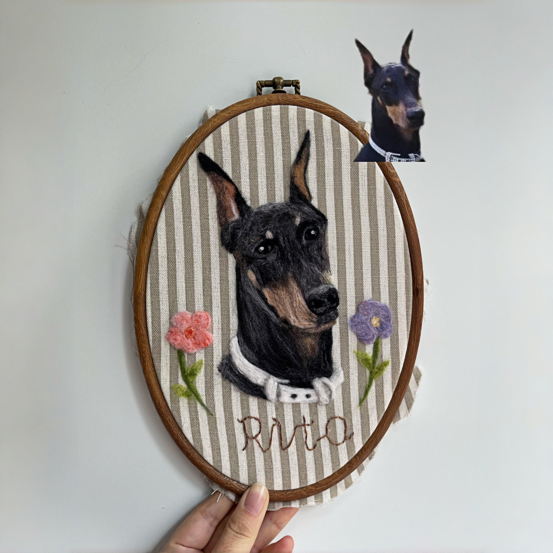 Custom Wool Felted Pet Hoop | Unique Pet Memorial Gifts