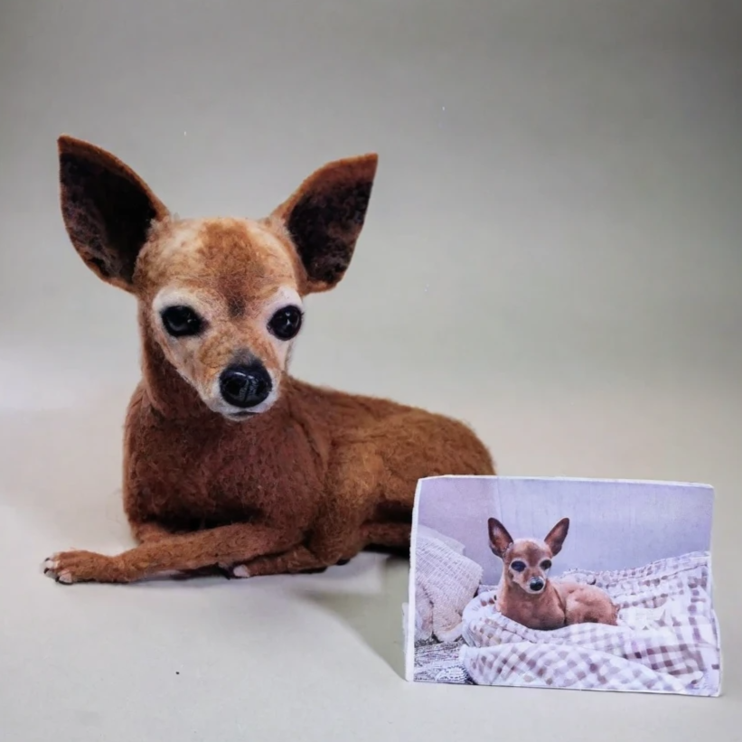 Felted Pets Custom Full Body Figurine Needle Felted Pet | Handmade Pet Memorial Gi ...
