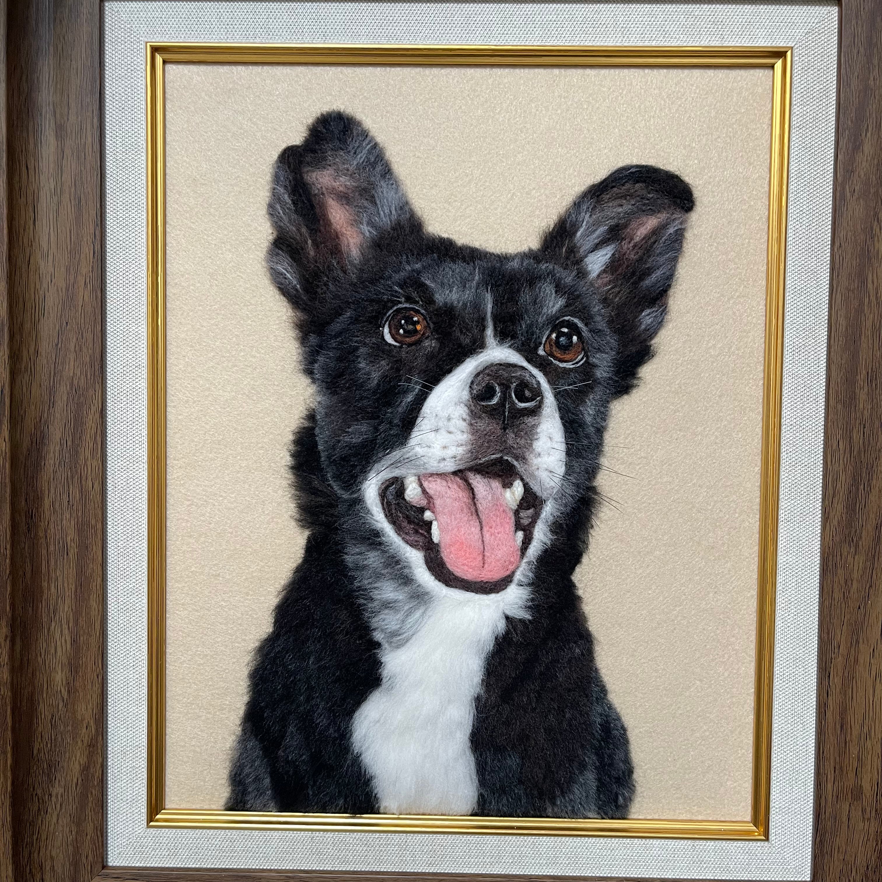 Custom Wool felt pet photo frame portrait | Handmade Memorial Gifts for Pet Lovers