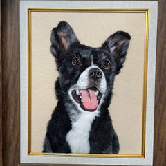 Custom Wool felt pet photo frame portrait | Handmade Memorial Gifts for Pet Lovers