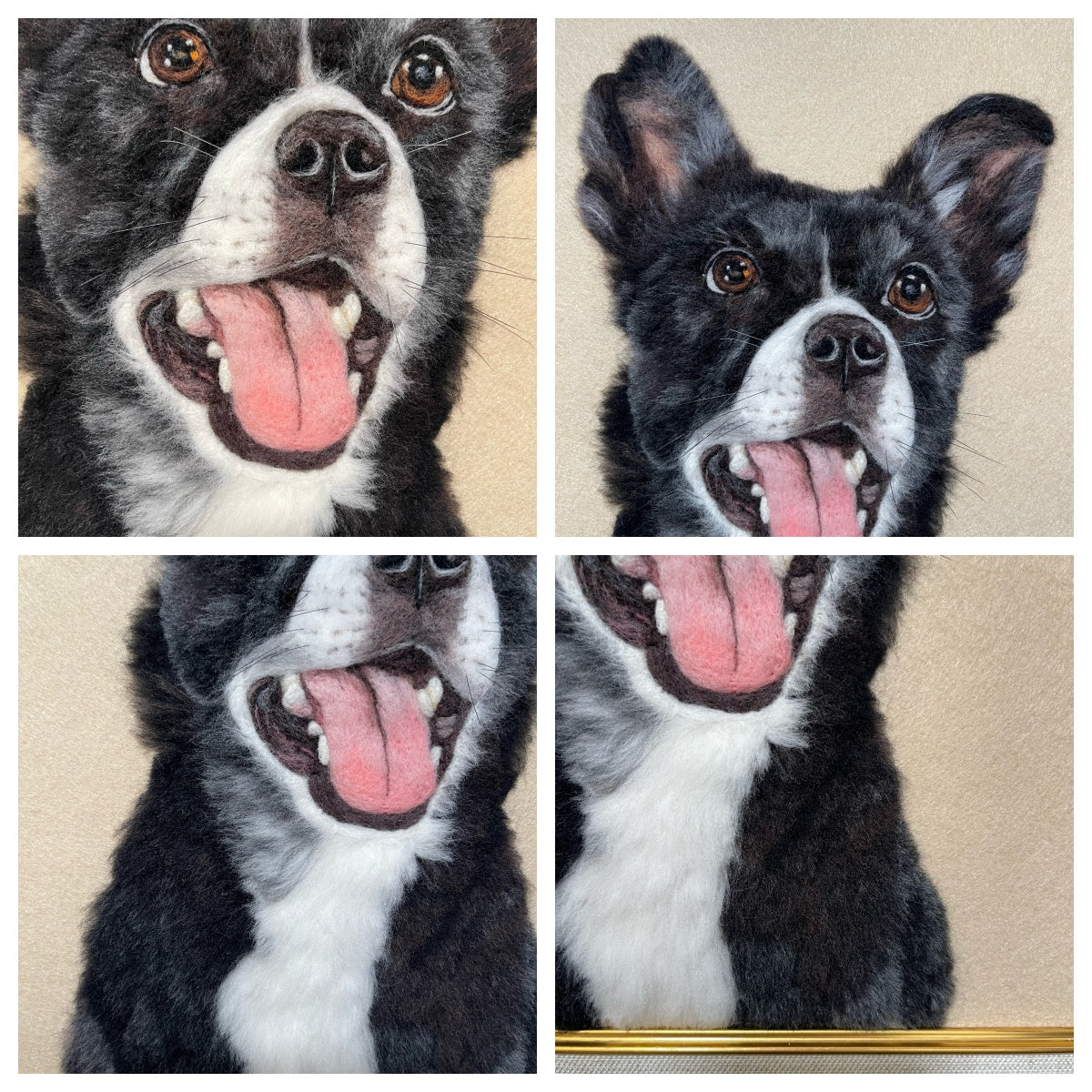 Custom Wool felt pet photo frame portrait | Handmade Memorial Gifts for Pet Lovers