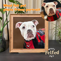 Custom Wool felt pet photo frame portrait | Handmade Memorial Gifts for Pet Lovers