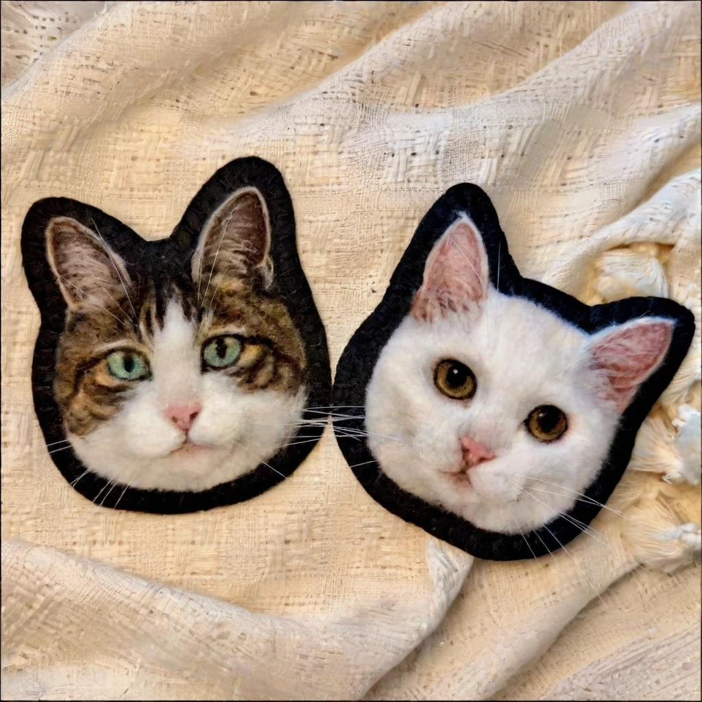 Custom felted wool pet pendant