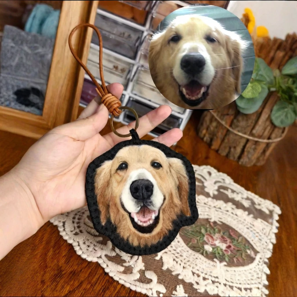 Custom felted wool pet pendant