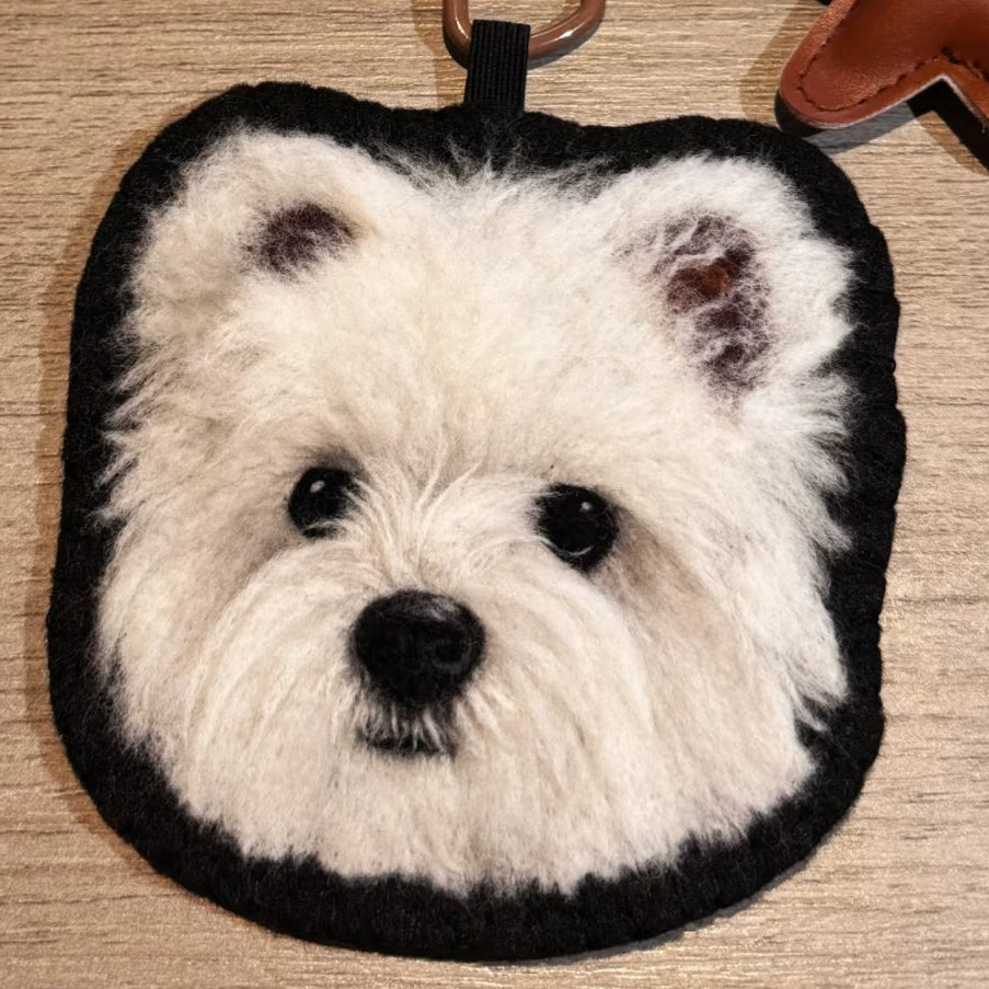 Custom felted wool pet pendant