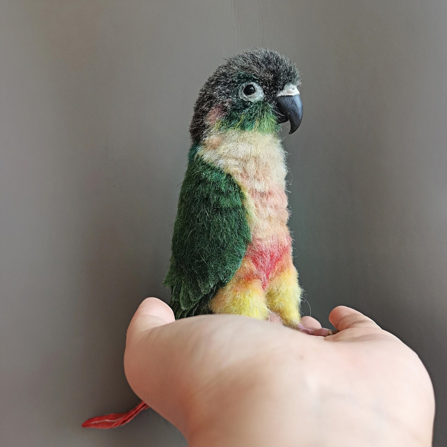 Needle Felted Parrot Bird Replica | Handmade 3D Full Body Wool Sculpture