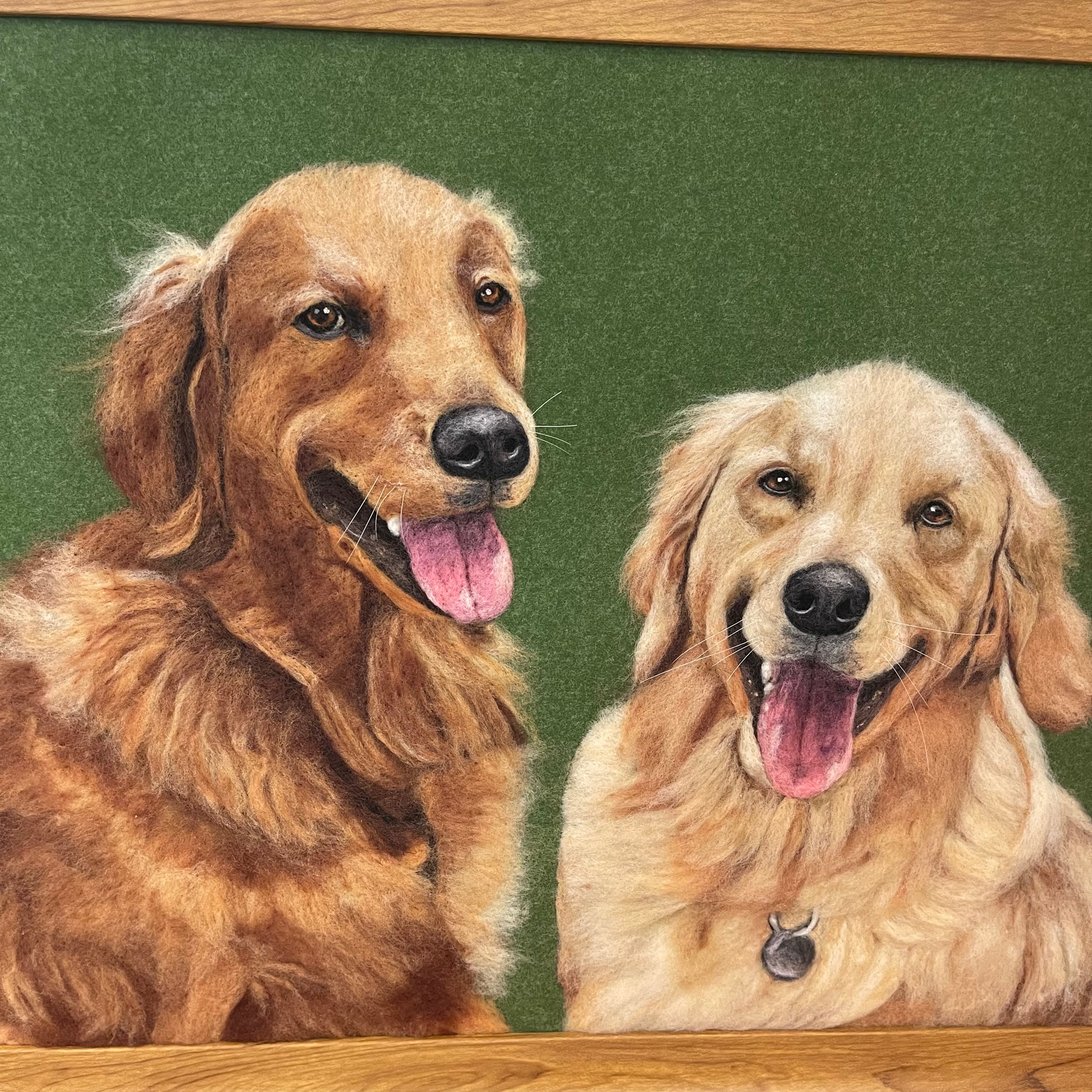 Custom Wool felt pet photo frame portrait | Handmade Memorial Gifts for Pet Lovers