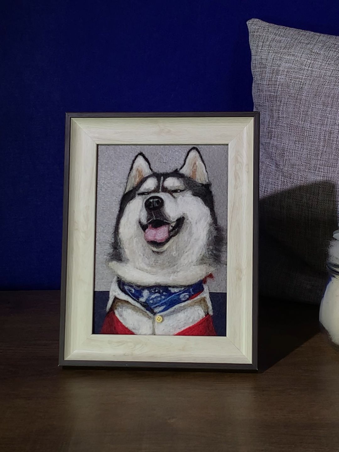 Wool felt pet photo frame portrait
