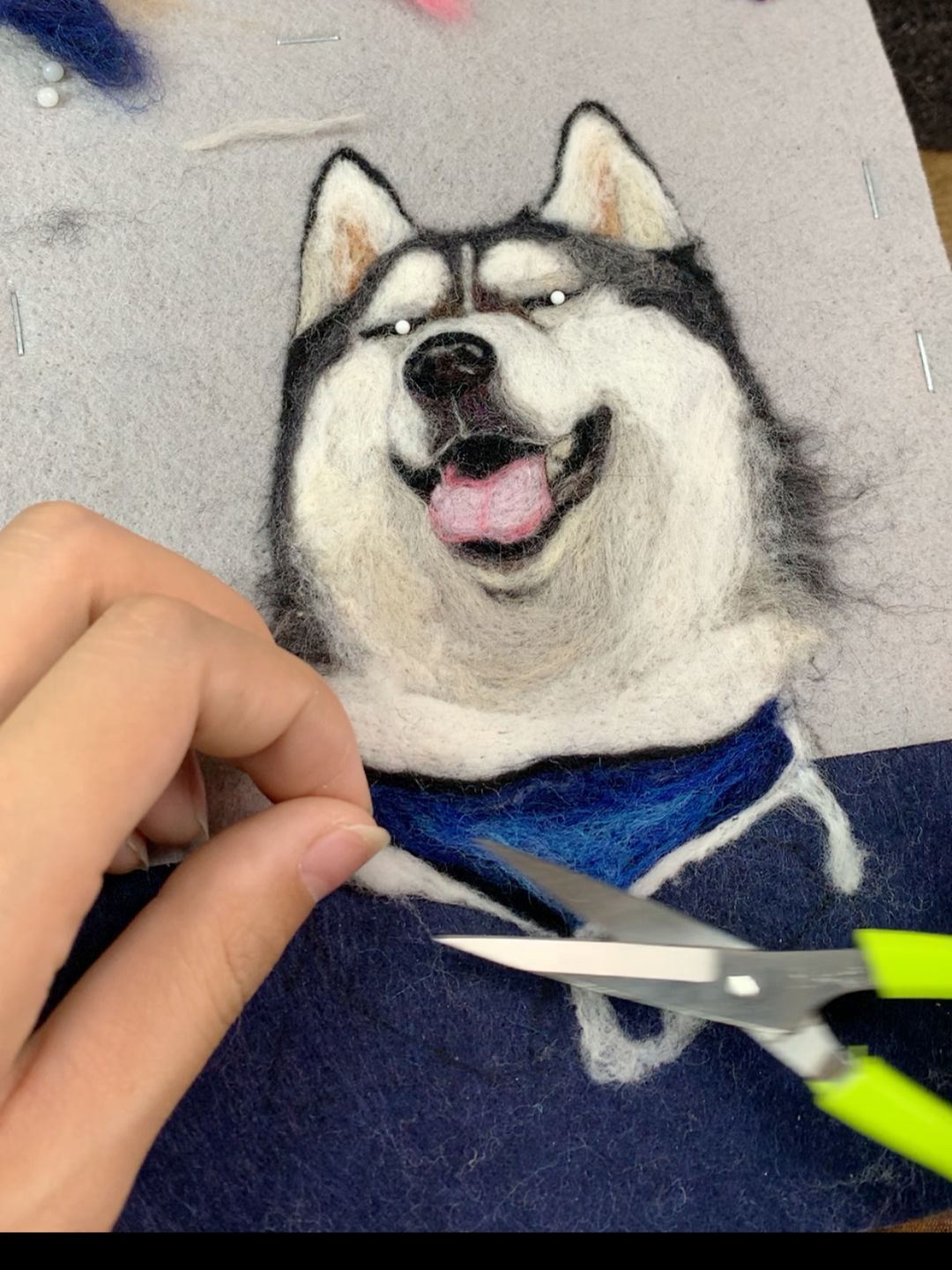 Wool felt pet photo frame portrait