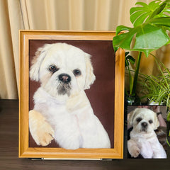 Custom Wool felt pet photo frame portrait | Handmade Memorial Gifts for Pet Lovers