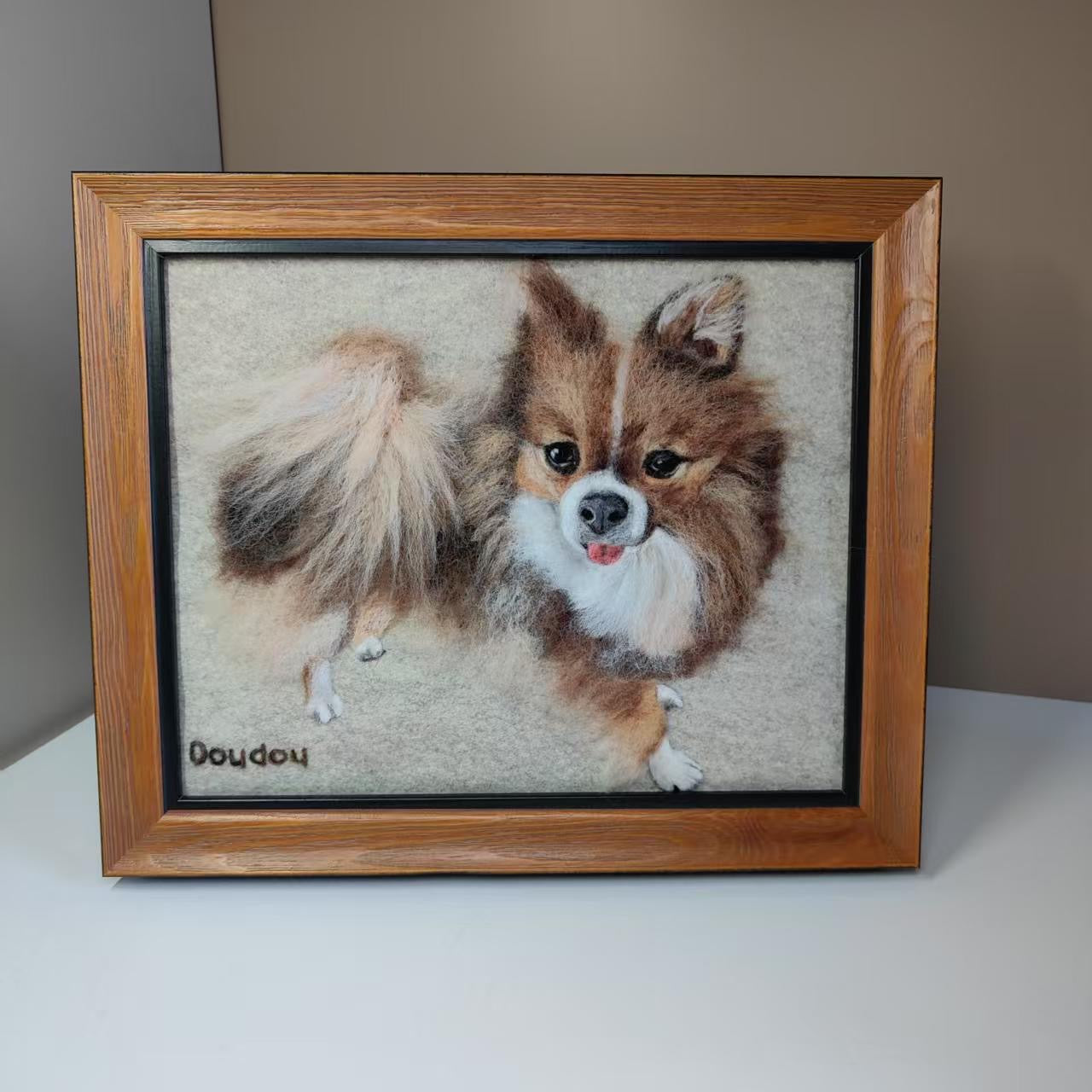 Wool felt pet photo frame portrait