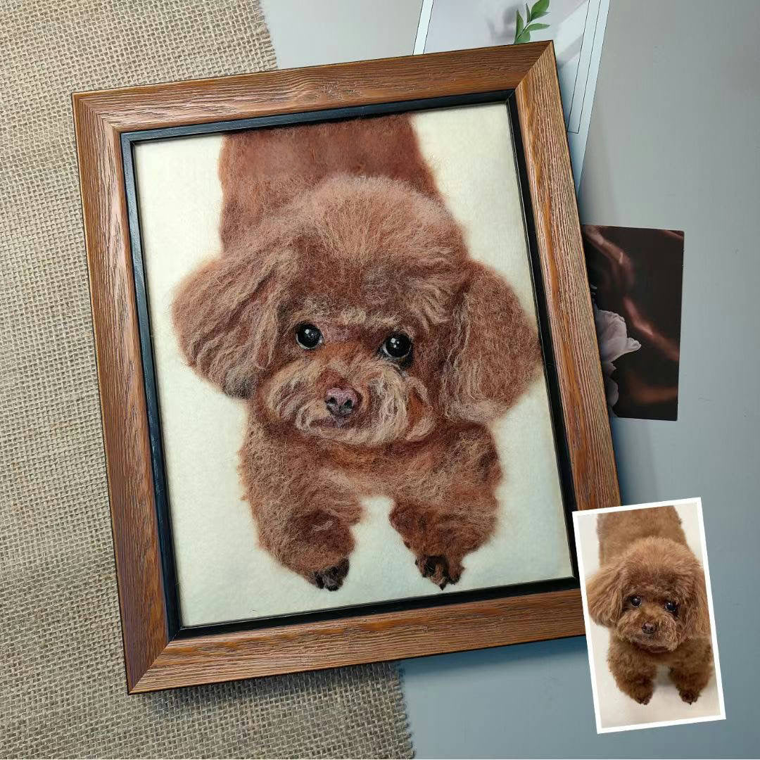 Wool felt pet photo frame portrait